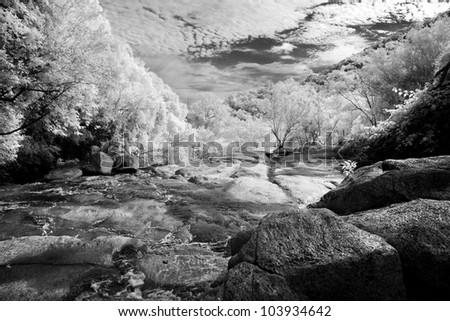 black and white waterfall asia penang