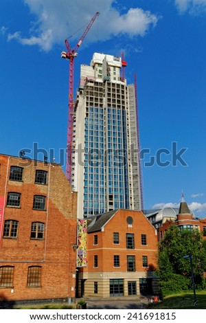 LONDON, UK - JULY 1, 2014: New big development - South Bank Tower, Southwark, London, United Kingdom.
