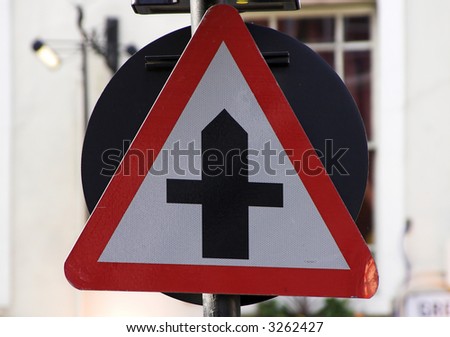 Slightly damaged roadsign. Mind the others when you go ahead.