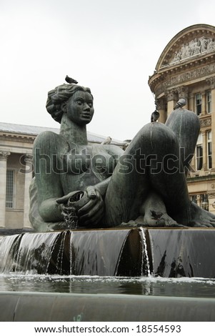 Royal Fountain in Victoria square and Council House, Birmingham, England