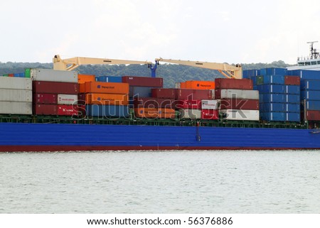 VARNA, BULGARIA - JULY 01: Turkish cargo ship HILDE A (Year Built: 2005, DeadWeight: 22033 t) is sailing away into open sea after a short stay in Varna-west port on July 01, 2010 in Varna, Bulgaria.