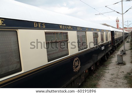 VARNA, BULGARIA - AUGUST 31:The legendary \'Orient Express\' arrives at station in Varna at 4:15 pm on August 31, 2010 in Varna, Bulgaria. The luxury train travels  between Paris and Istanbul.