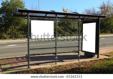 Black banner. This is for advertisers to place ad copy samples on a bus shelter.