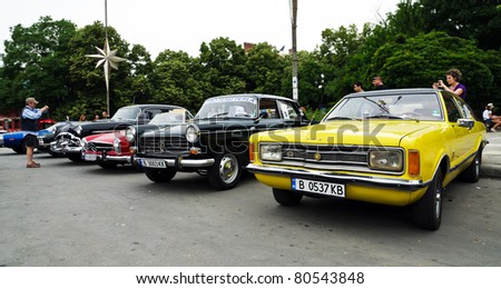 VARNA, BULGARIA - JUNE 25: The annual Retro rally “Old capitals” finished for the first time in town of Varna on June 25, 2011 in Varna, Bulgaria. More then 50 retro cars took part in the event.