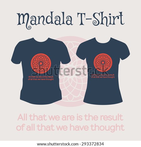 Asian religious circular ornament Vector t-shirt template with mandala design Asian religious circular ornament Vector t-shirt template with mandala design