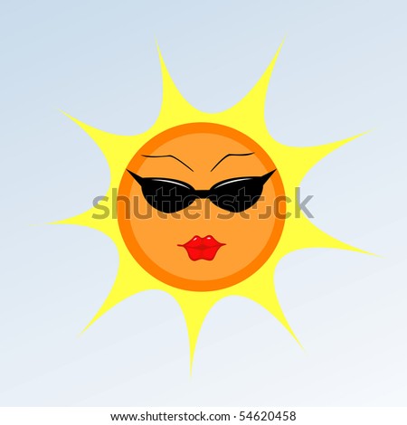 clip art sun with sunglasses. sun wearing sunglasses.
