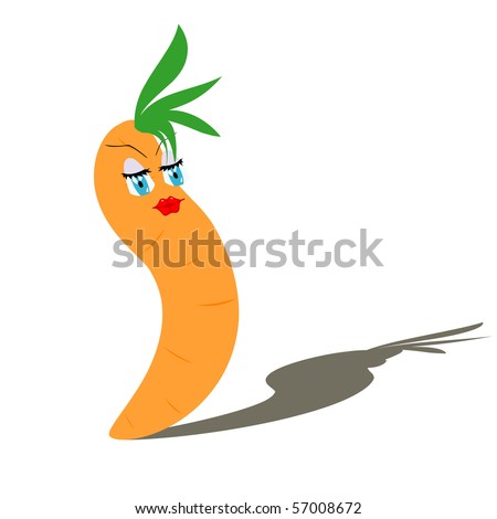 cartoon carrot with face. of dancing cartoon carrot.
