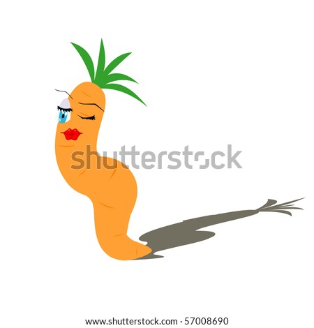 cartoon carrot with face. cartoon carrot with face.