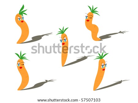 cartoon carrot characters. of funny cartoon carrots