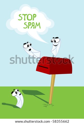funny letters. stock vector : Vector illustration amp;quot;Stop Spamamp;quot; with funny letters