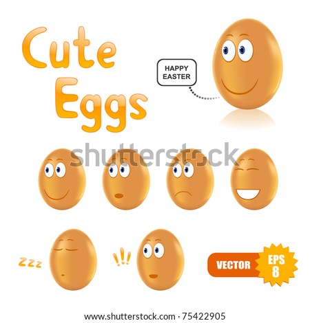 cute easter eggs clipart. stock vector : Vector set of cute easter eggs