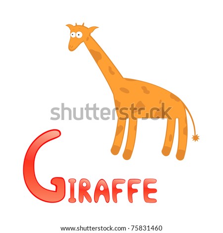 Funny Alphabet For Children. Giraffe - Letter G Stock Vector 