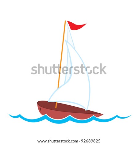 Vector Illustration Of Cartoon Yacht - 92689825 : Shutterstock
