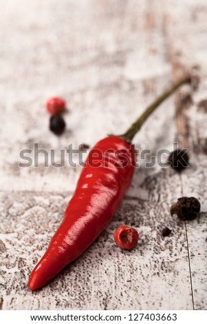 chili peppers and black pepper
