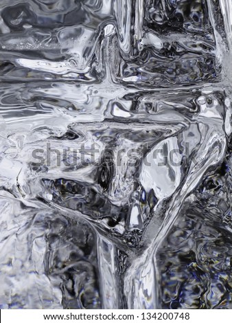 Abstract in ice, with a touch of color