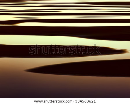 Pattern of rising tide: Luminous abstract of sandy beach striped with seawater along Pacific coast of Olympic Peninsula in Washington, USA (one of a series)