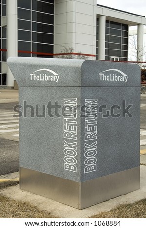 Book return in front of college library