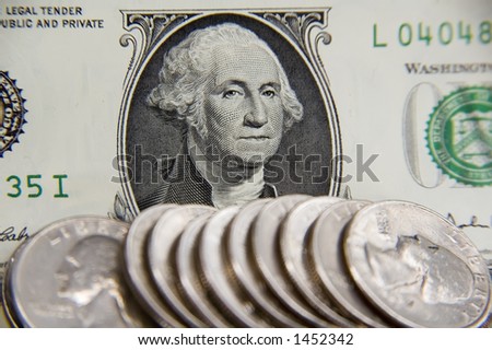 Close-up of George Washington's face on U.S. dollar bill, with focus on eyes