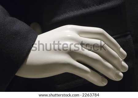 Cuffed hand of male manikin
