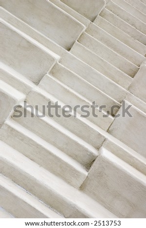 Concrete steps in outdoor amphitheater: tilted view
