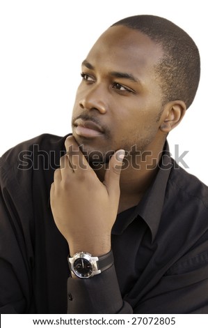 [ Retexturation ou création ] Cuban black man. [55.000 dollars] Stock-photo-pensive-young-black-man-27072805