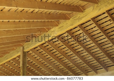 Joint effort: Roof rafters in barn