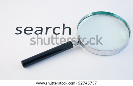 Magnifier lens on search word