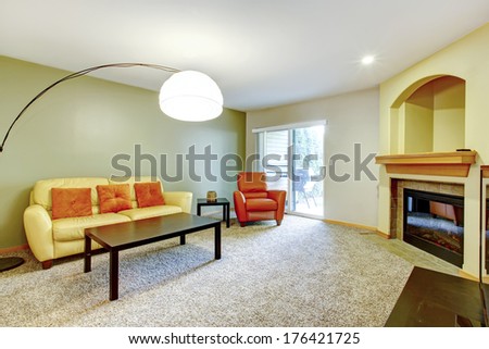 Bright contrast colors living room