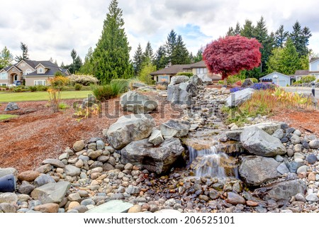 Beautiful landscape design for house front yard