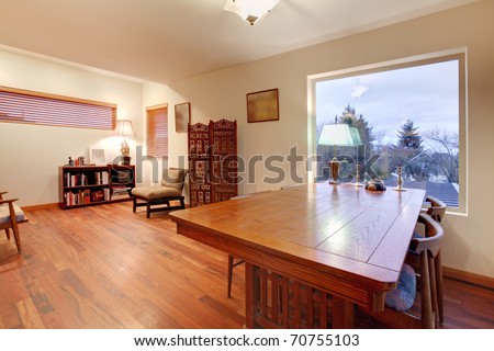 Family room with large dining table