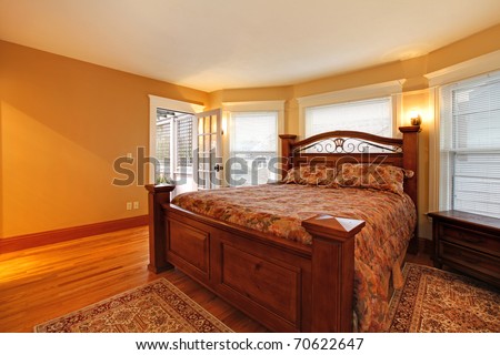 Bedroom on Large Gold Bedroom With Red Bed Stock Photo 70622647   Shutterstock