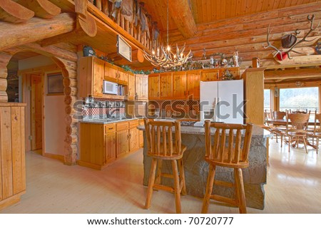 Rustic log cabin on the horse farm