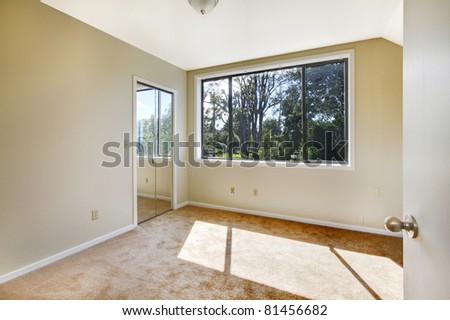 Empty white window with closet and window