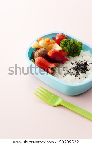 japanese lunch box on white background