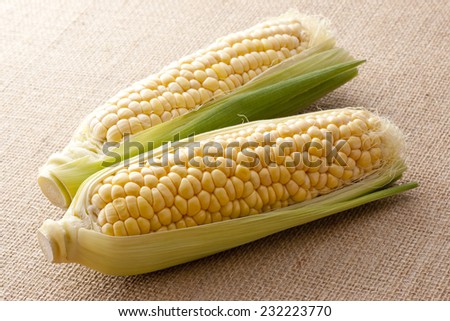 corn on the brown cloth