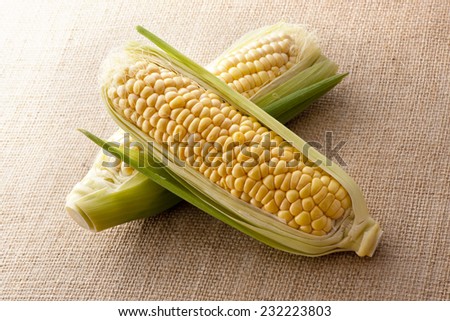 corn on the brown cloth