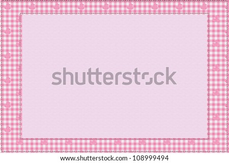 Pink Gingham Material For A Border With Copy-space, Baby Pink 