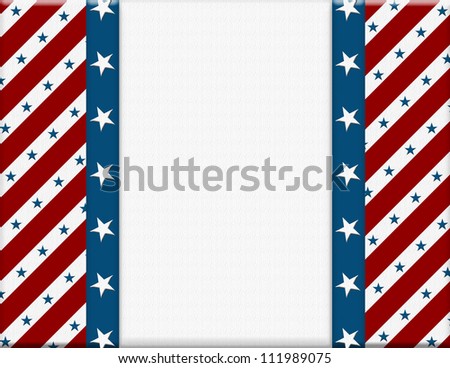 Red and White American celebration frame for your message or invitation with copy-space in the middle