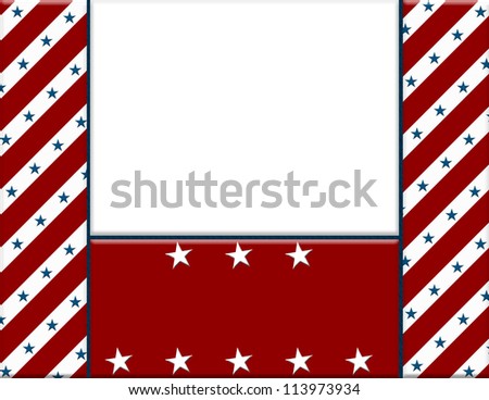 Red and White American celebration frame for your message or invitation with copy-space in the middle