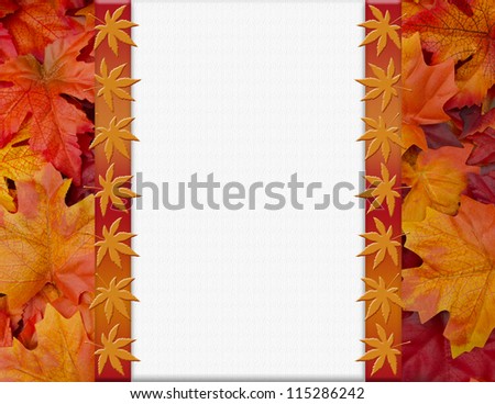 Orange Fall Frame for your message or invitation with copy-space in the middle