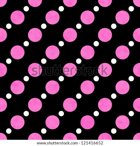 Pink, White and Black Polka Dot Fabric with texture Background that is seamless and repeats