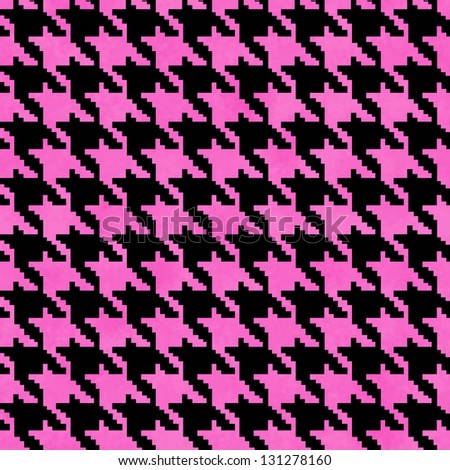 Black and Pink Hounds Tooth textured Fabric Background that is seamless and repeats