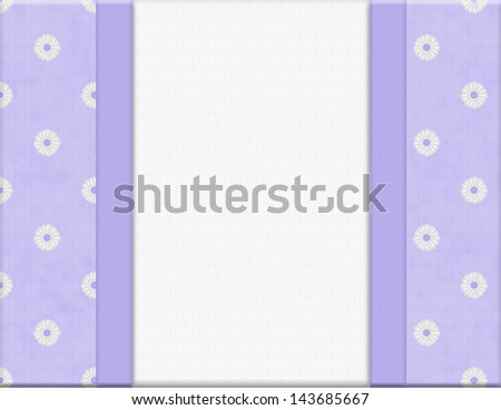 Purple Flowered Frame for your message or invitation with copy-space in the middle