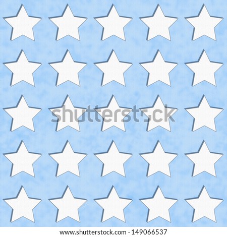 Blue and White Star Fabric with texture Background that is seamless and repeats