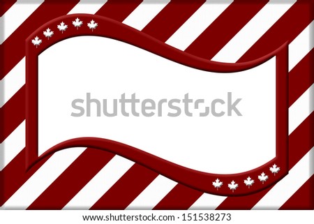 Red Stripes with White Maple Leafs Background with copy-space, Canadian Holiday Background