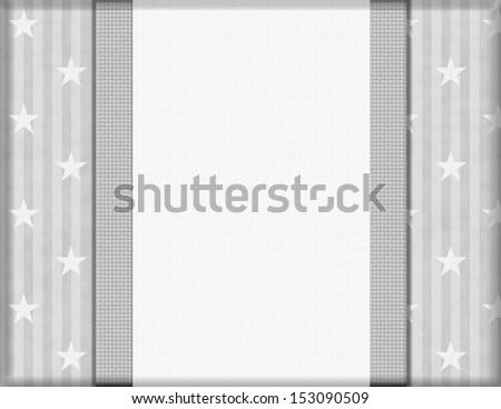 Gray and White Stripes and stars with Ribbon and center for copy-space, Celebration Background