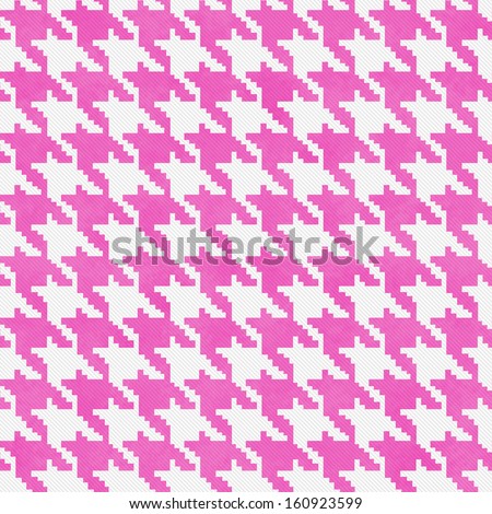 White and Pink Hounds Tooth textured Fabric Background that is seamless and repeats