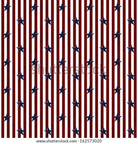 Patriotic Stars and Striped Textured Fabric Background that is seamless and repeats