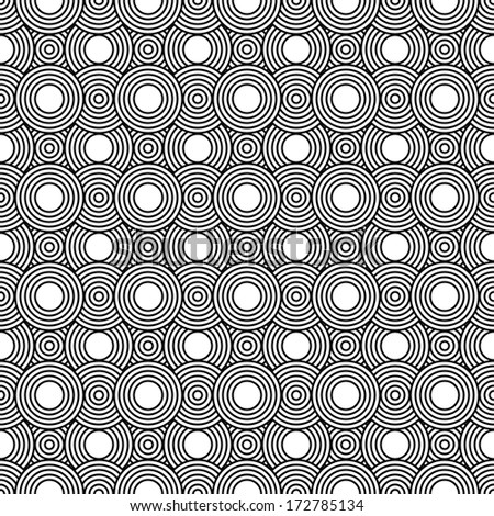 Black and White Circles Tiles Pattern Repeat Background that is seamless and repeats