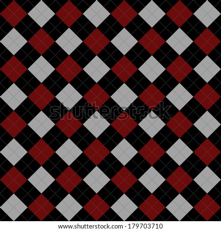 Black, Red and Gray Argyle Pattern Repeat Background that is seamless and repeats